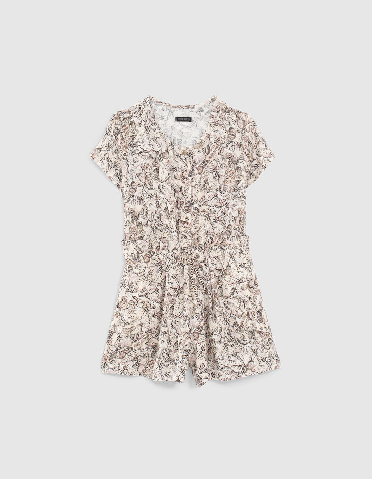 Combi courte écrue Ecovero® à imprimé papillons fille-2