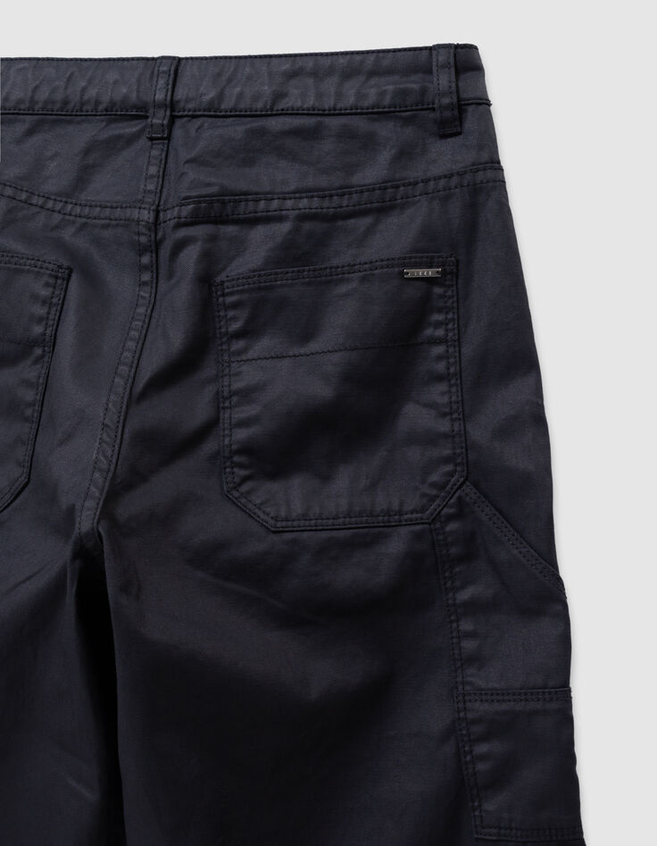 Rechte zwarte gecoate jeans meisjes-8