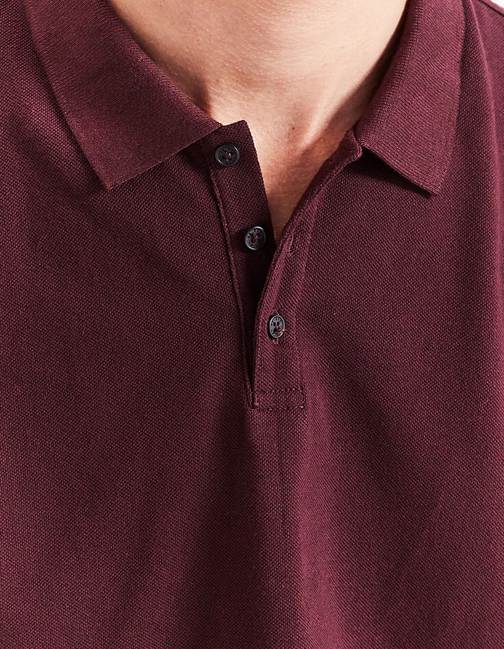 Polo bordeaux bi matière IKKS BETTER Homme-4