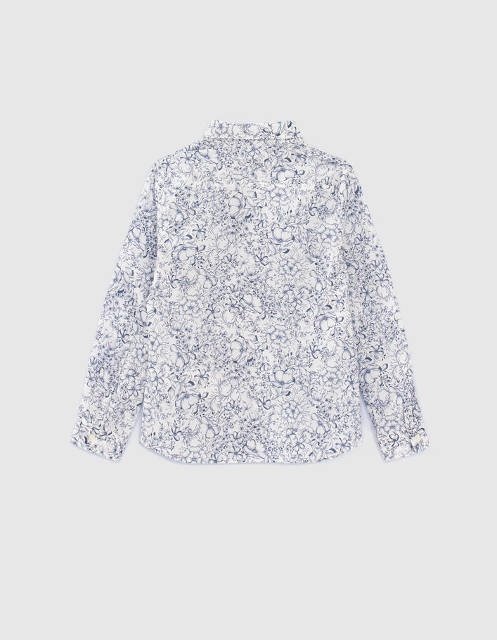 Chemise blanche tissu Liberty à fleurs mini me garçon - IKKS