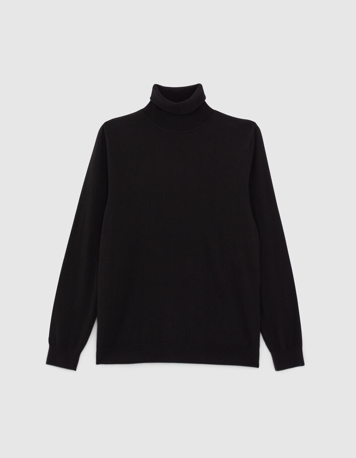Men’s black knit roll-neck sweater - IKKS