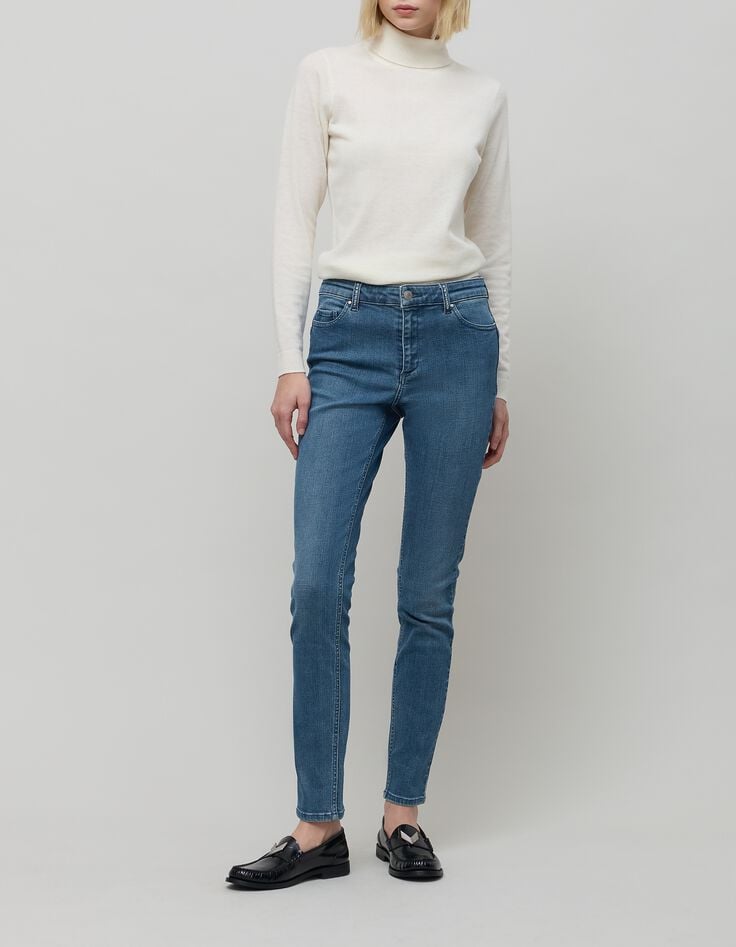 Jean slim bleu powerstretch sculpt up d&eacute;tails clous Femme-1