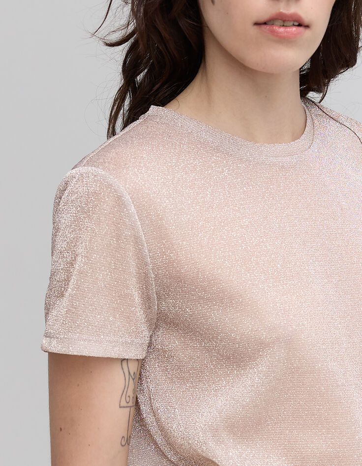 Women’s nude lurex T-shirt with animal print-4 Women’s nude lurex T-shirt with animal print-4