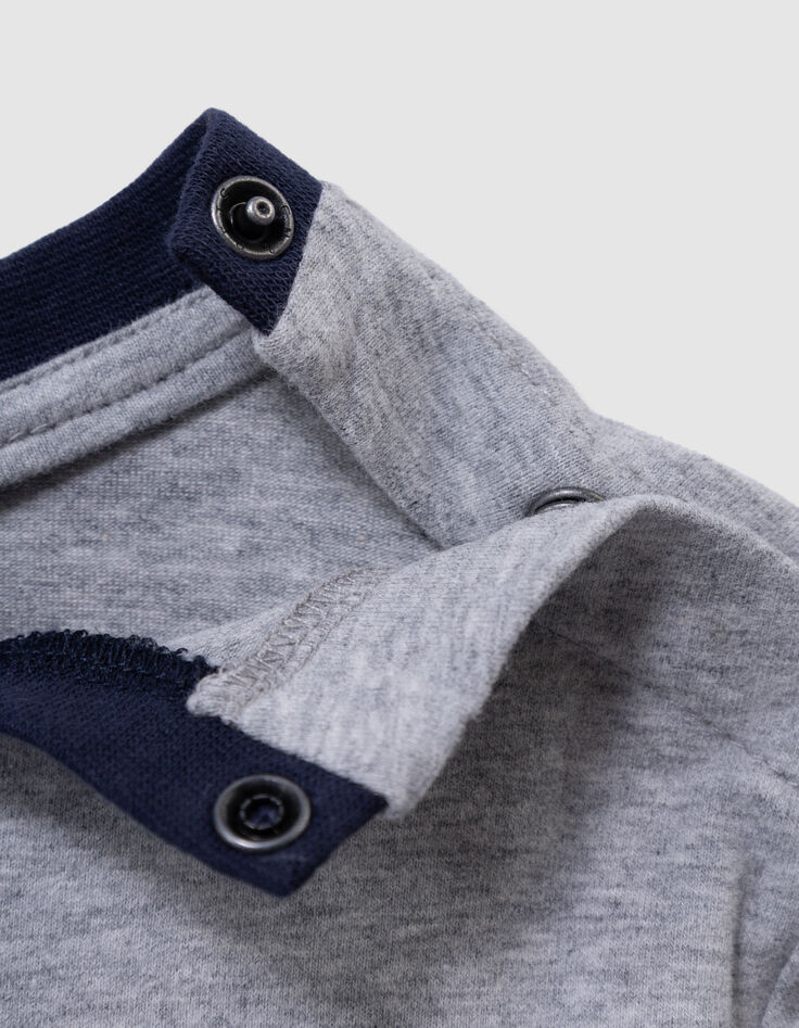 Set T-shirt en blauwe jeanstuinbroek babyjongens-7