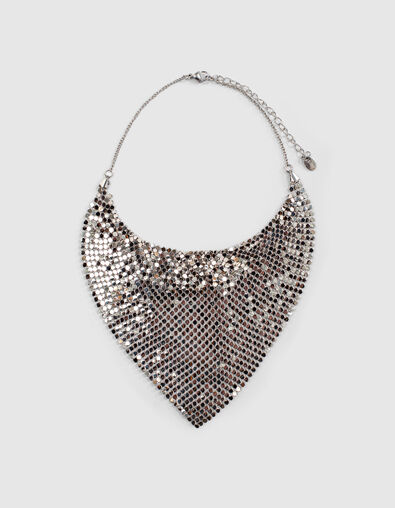 Women’s silver-toned mesh scarf necklace - IKKS