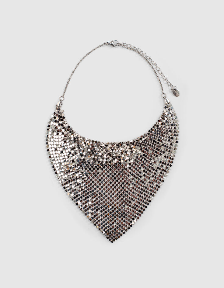 Women’s silver-toned mesh scarf necklace-1