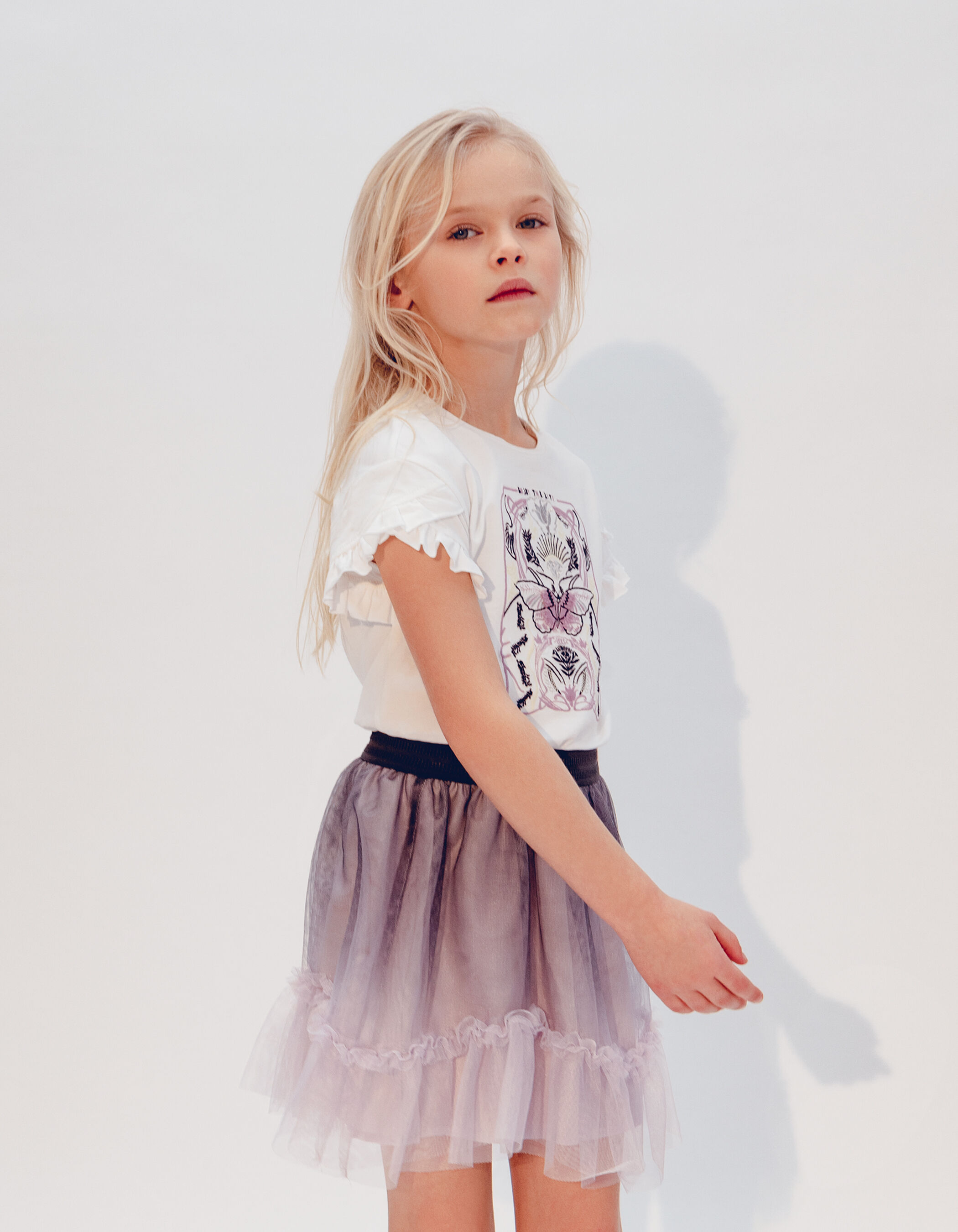 Jupe lavande tulle effet deep dye fille IKKS