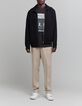 Cardigan zipp&eacute; noir col montant Homme-6