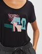 Schwarzes T-Shirt mit Arty-Motiven und Plumetis hinten I.Code-4