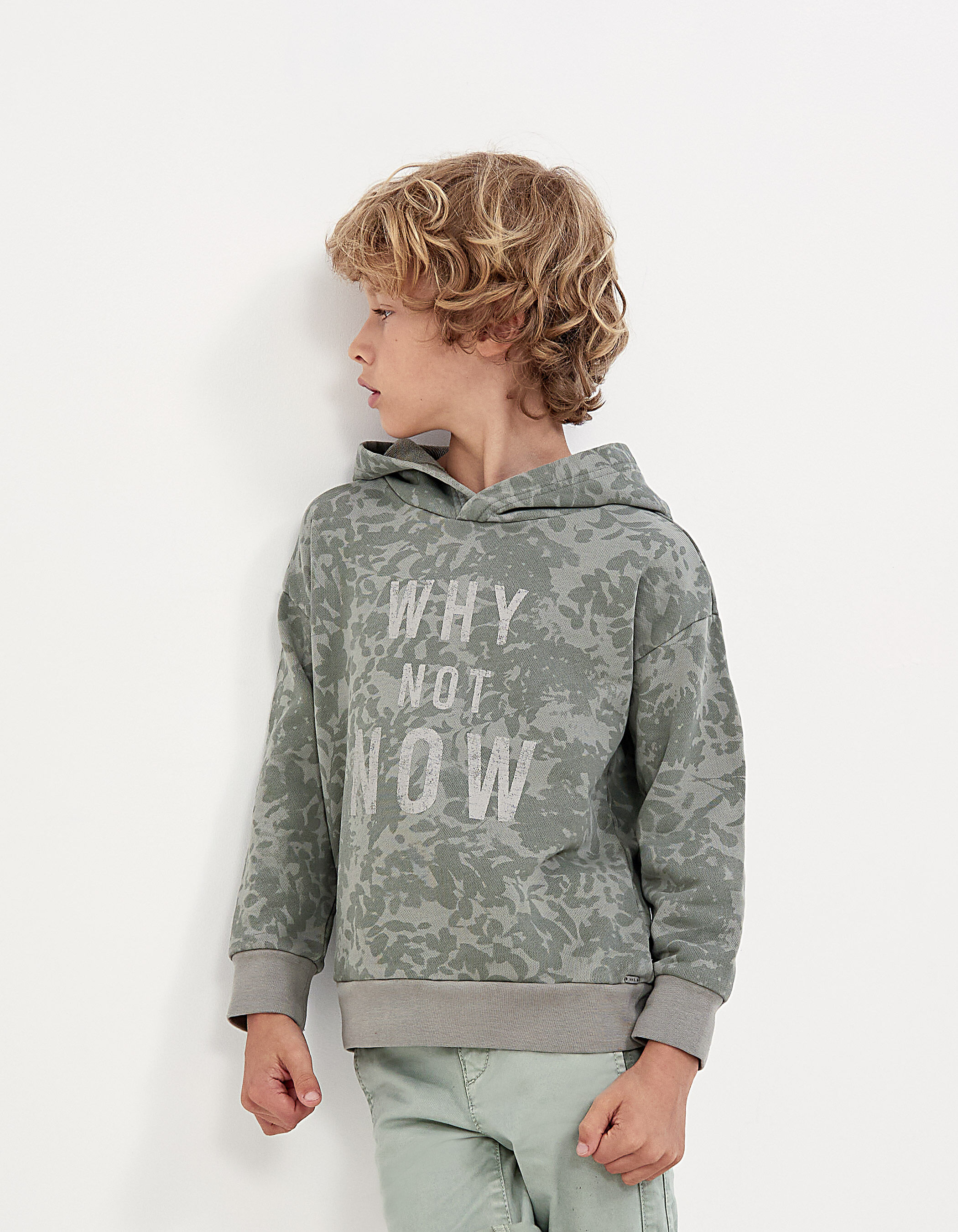 Boys khaki hoodie online