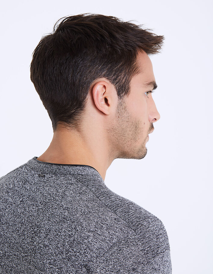 Men's dark grey Henley neck sweater - IKKS