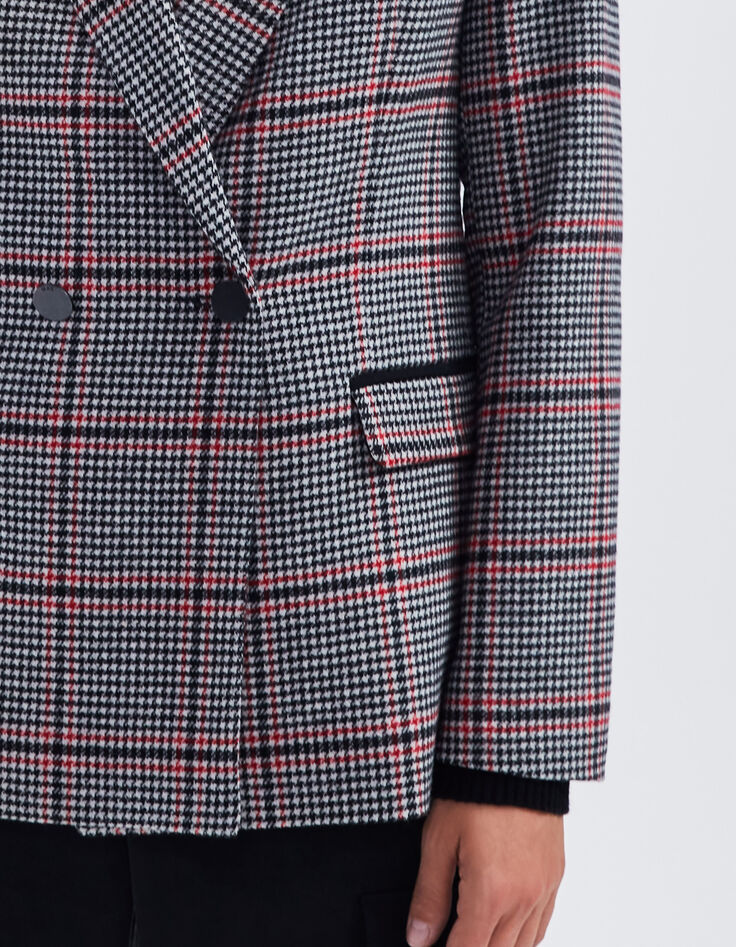 Women’s black houndstooth suit jacket-4