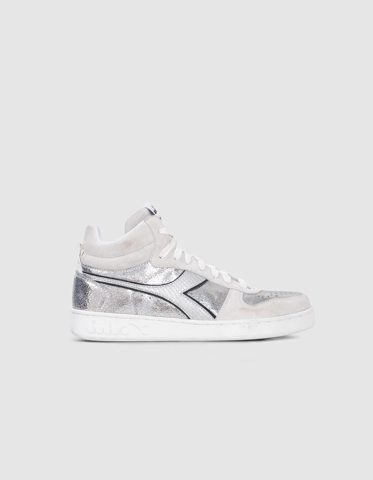 Women’s silver leather IKKS X DIADORA trainers-1