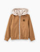 Boys’ beige marl and sienna marl reversible jacket-4