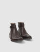 Men’s brown leather boots with buckled strap-6