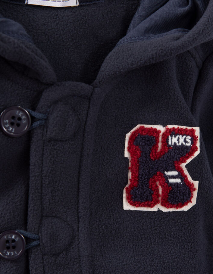 Baby boys’ navy fleece hooded cardigan