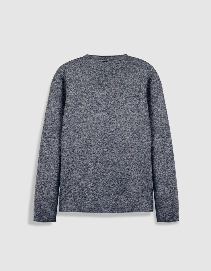 Pull manches longues marine tricot moulin&eacute; Homme-6