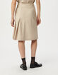 Beige plooirok wikkelmodel Dames-3