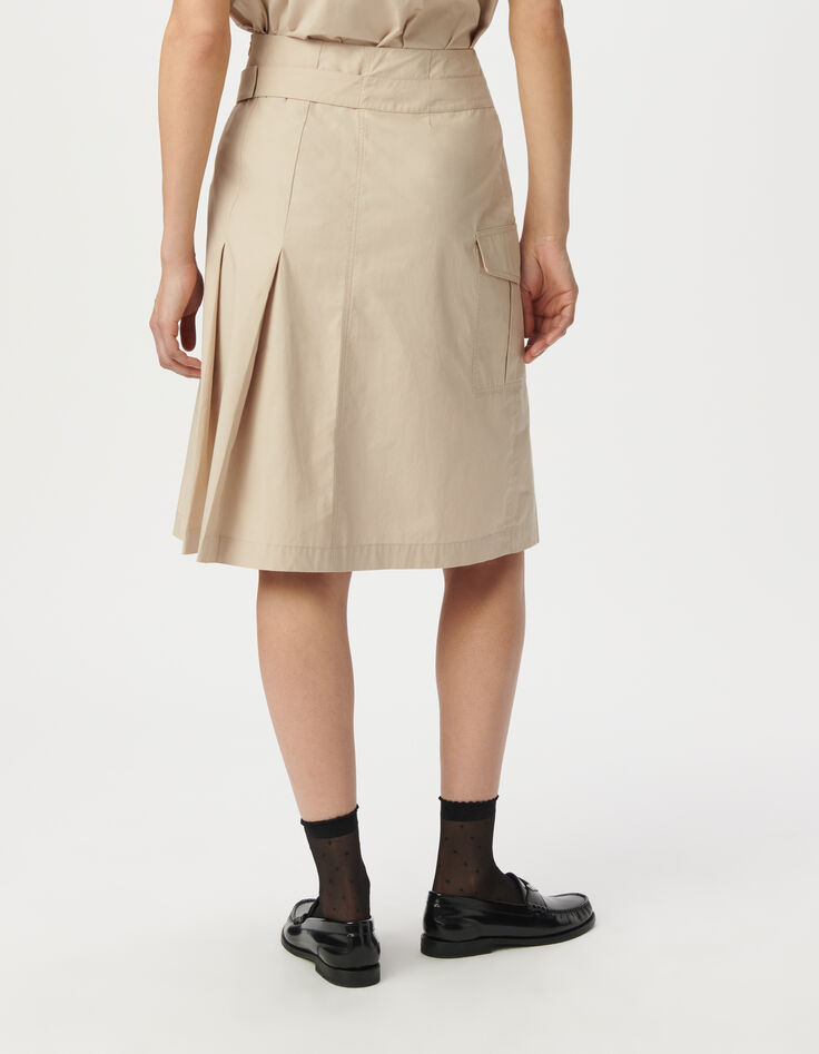 Beige plooirok wikkelmodel Dames-3 Beige plooirok wikkelmodel Dames-3