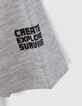 T-shirt gris icônes MINECRAFT garçon-5