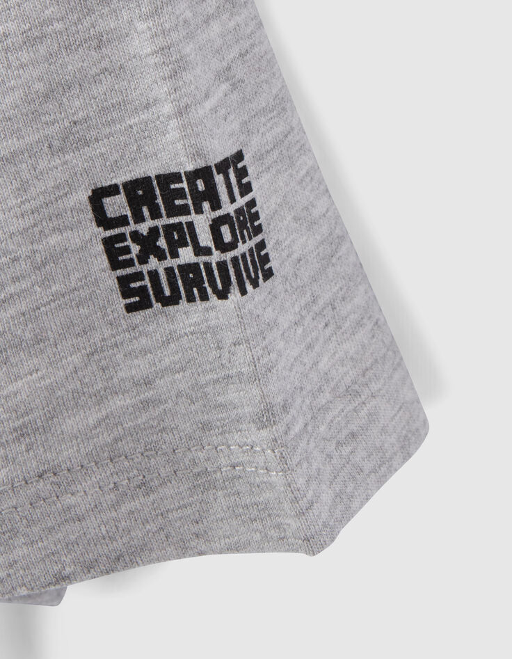 T-shirt gris icônes MINECRAFT garçon-5