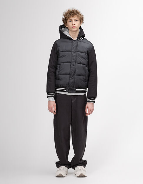 Schwarze Jungensteppjacke aus Mischgewebe - IKKS