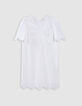 Mujer Vestido blanco de algodón orgánico con broderie anglaise-6