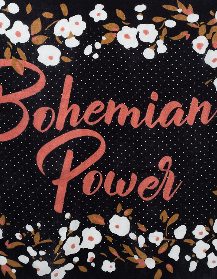 Chèche noir Bohemian Power imprimé bouquet I.Code - IKKS