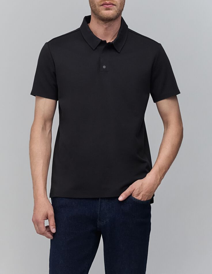 Polo negro de hombre con pinzas termoadhesivas DRY FAST-1