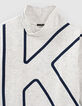 Sweat blanc chin&eacute; col montant maxi K gar&ccedil;on -2
