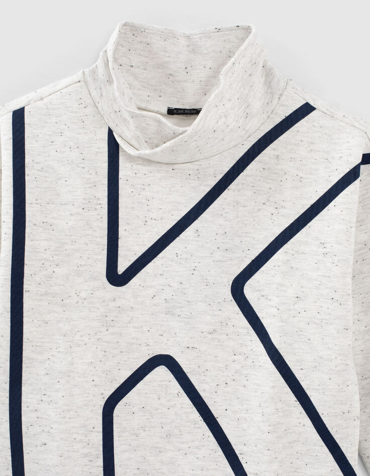 Sweat blanc chin&eacute; col montant maxi K gar&ccedil;on -2