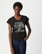 Black t-shirt army message Woman-2