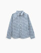 Boy’s ultramarine Liberty flower fabric shirt-3