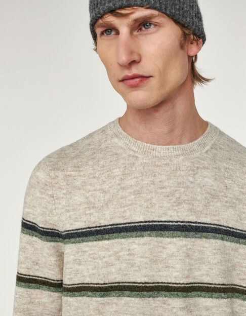 Pull mastic tricot à triple rayure Homme
