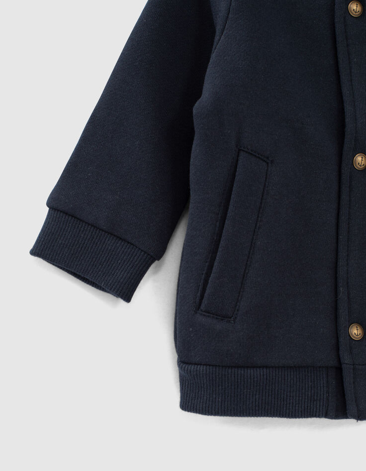 Baby boys' navy double-breasted cardigan-4