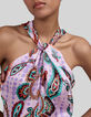 Cremeweißer Recycling-Damenoverall mit Maxi-Paisleyprint-3