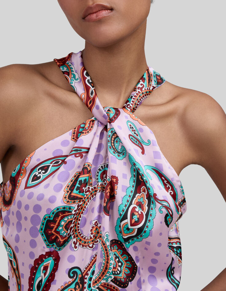 Cremeweißer Recycling-Damenoverall mit Maxi-Paisleyprint-3