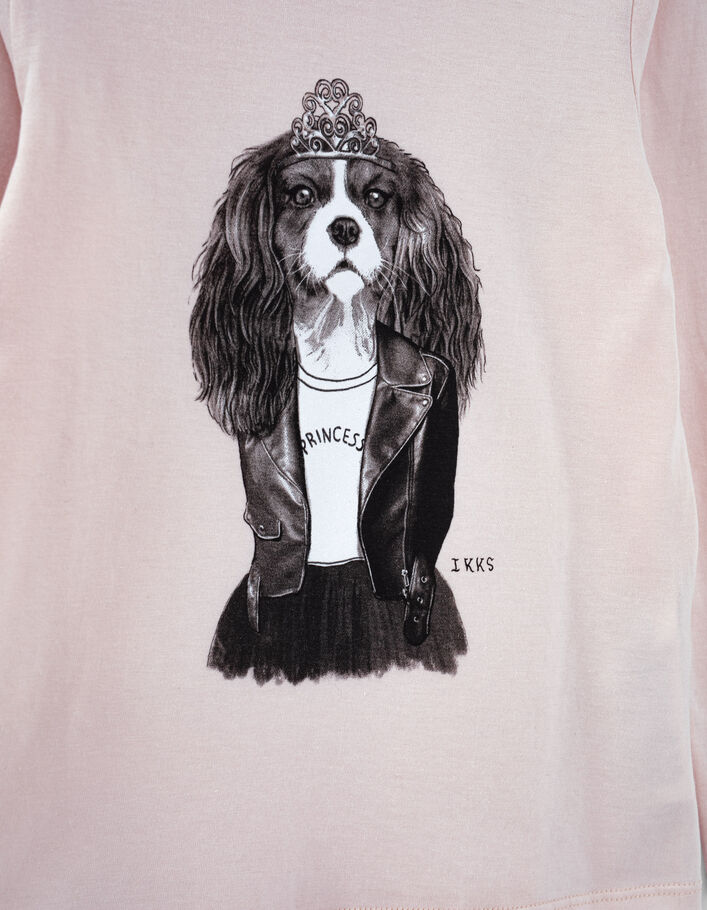 Hellrosa Mädchenshirt mit Prinzessinnen-Hund-3