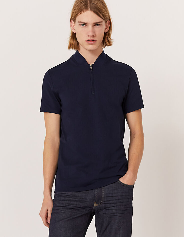 Polo azul marino con cremallera ABSOLUTE DRY Hombre-1