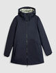 Marineblauwe parka met capuchon voor heren - WATERDICHT-7