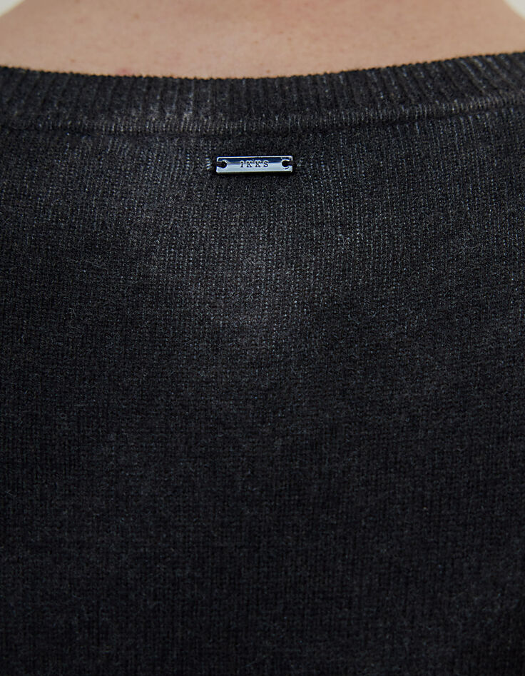 Pull gris anthracite tricot effet camouflage Homme -3 Pull gris anthracite tricot effet camouflage Homme -3