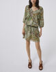 Cremeweißes Damenkleid mit Paisley-Print-4