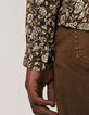 Chemise SLIM tabac imprimé fleurs Homme-5