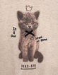 Camiseta arena jaspeado visual gato #bowiethehappycat niña-5