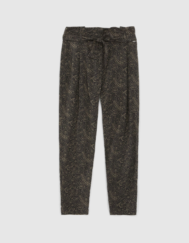 Pantal&oacute;n caqui LENZING&trade; ECOVERO&trade; cachemira floral Mujer-6