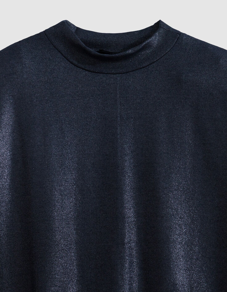 Women's navy sequined short-sleeve tee-shirt-7