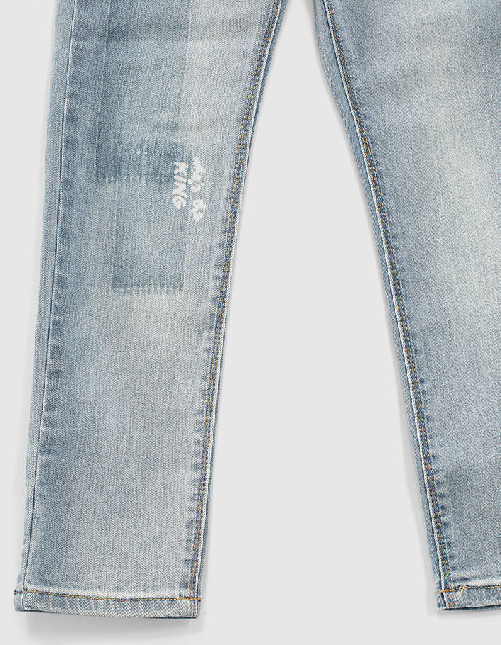 Boys’ faded blue waterless organic cotton slim jeans - IKKS