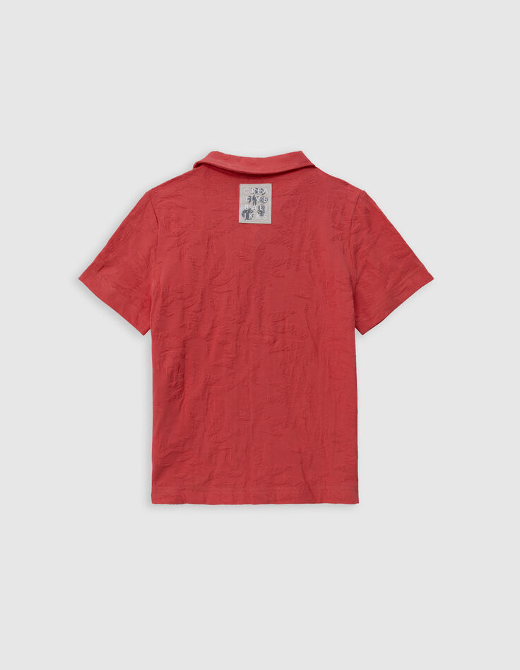 Rotes Jungenhemd mit Palmenjacquard-7