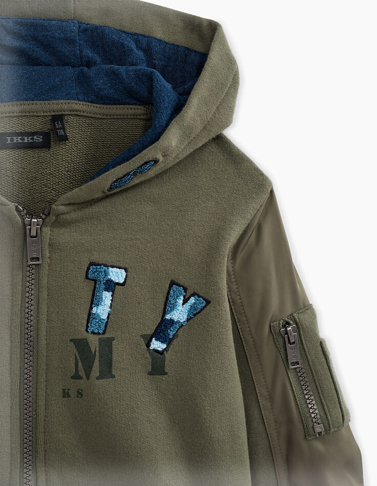 Boys’ khaki ARTY ARMY cardigan -4