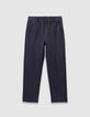 Pantalón jogger loose azul marino rayas tenis niño-4
